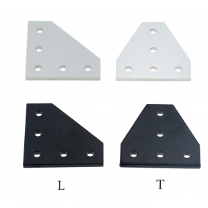 HS3272 5 Hole Black/Silver Joint Board Plate Corner Angle Bracket Connection Joint Strip for 2020 3030 4040 Aluminum Profile
