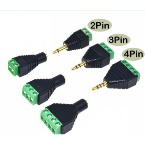 HS3290 Green Audio Adapter 3.5MM Gold-plated Jack Headphone Plug 2P/3P/4P