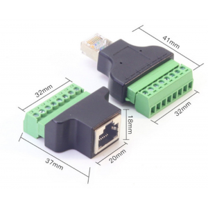 HS3292 RJ45 Male/Female TO  8Pin Terminal Adaptor