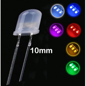 HS3362 250cs 10mm F10 Fog LED Diode Emiting Red/Yellow/Blue/Green/White