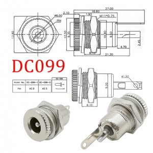 HS3364 200pcs DC Plug DC-099 5.5*2.1/5.5*2.5 DC Power Socket