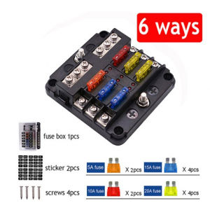 HS3370 6 Ways Plastic Cover Fuse Box Holder 