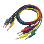 HS3419 5 color in one set 1M 4mm Silicone Banana Plug to Banana Plug Test Probe Lead Wire Cable