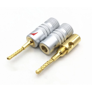 HS3422 10pcs 2MM Nakamichi Copper Wire Gold-Plated Welding-Free Banana Plug Speaker Wire Plug Braided Wire Plug Connector Terminals