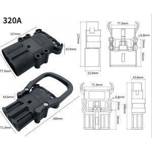 HS3467 80A/160A/320A REMA Battery Connectors 150V Forklift Power Connector 