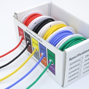 HS3593 5 color Hook up Silicone wire kit 30AWG 28AWG 26AWG 24AWG 20AWG 18AWG