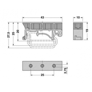 HS3600 Din Rail Type PCB Bracket Holder 25mm