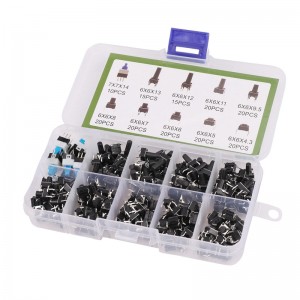 HS3607 10 kinds Values 180PCS Tactile Push Button Switch Assortment