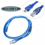 HS3648 Blue 1.5M Micro USB cable data transfer cable