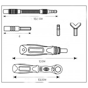 HS3656 38-In-1 Labor-Saving Ratchet Multi Tools Screwdriver Set