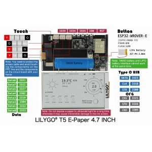 HS3658 T5-4.7 inch E-paperMCU32 V3 16MB FLASH 8MB PSRAM