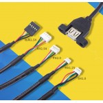 HS3684 30cm USB Panel to Dupont2.54/XH2.54/PH2.0/Molex 1.25/SH1.0 