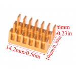 HS1840 100pc 14x10x6mm aluminum heatsinks yellow