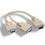 HS3738 DB9 RS232 Serial Splitter Cable, 1 Male / 2 Female 9P