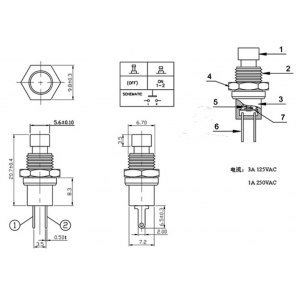 HS3791 10pcs PBS-110 Mini Momentary Push Button Switch Nomal Open with 15cm wire 