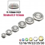 HS3828 12mm/16mm/19mm/22mm/25mm/30mm Short Stroke Mini Waterproof Metal Push Button Momentary 3-6V/12-24V