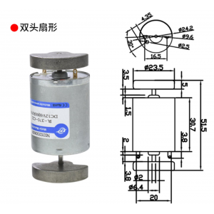 HS3839 RK-370 Vibration Motor DC 6V 12V 24V with 2 sector Heads