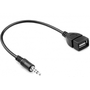 HS3855 3.5mm Male Audio AUX Jack to USB 2.0 Type A Female OTG Converter