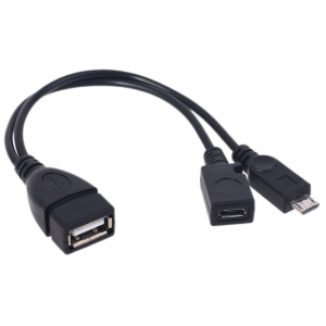 HS3988 OTG cable : Micro Female + Micro Male USB to USB A female cable