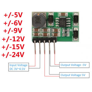 HS4009 DC Boost Converter Step Up Module with Solder Head 3-18V to +/-5V +/-6V +/-9V +/-12V +/-15V +/-24V for ADC DAC LCD Power Supply