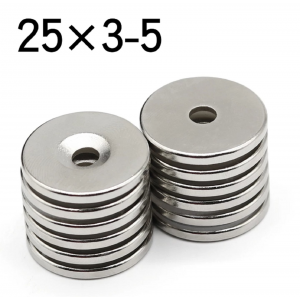 HS4088 25x3-5mm Round Magnet with 1 Hole
