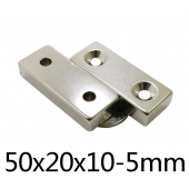 HS4089 50x20x10-5mm Magnet with 2 Holes