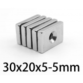 HS4091 30x20x5-5mm Magnet with 1 Hole