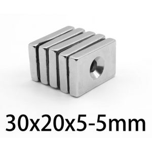 HS4091 30x20x5-5mm Magnet with 1 Hole