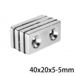 HS4093 40x20x5-5mm Magnet with 2 Holes