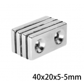 HS4093 40x20x5-5mm Magnet with 2 Holes