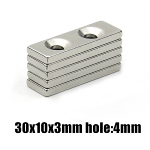 HS4095 30x10x3-4mm Magnet with 2 Holes