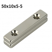 HS4097 50x10x5-5mm Magnet with 2  Holes