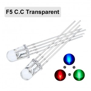 HR0415 100pcs transparent 5mm 4pin F5 RGB Common Cathode LED Red Green Blue