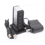 HS2677 EU/US Vertical 7 Port USB 2.0 High Speed Hub+AC Power Supply Adapter For Raspberry Pi PC