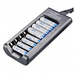 HS4128 USB 8 slots Smart USB Charger for AA/AAA 1.2V Li-ion battery