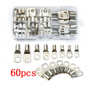 HS4177 Silver 60pcs SC6-25 Cable Ring Lug Terminals Connector 