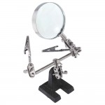 HS4190 TE-805 Soldering Stand with 5X Magnifier Glass 2 Alligator Clips 360 Degree Rotating Adjust