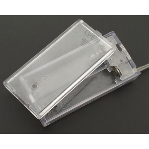 HS4196 Clear 2AA Battery holder with Cover and switch
