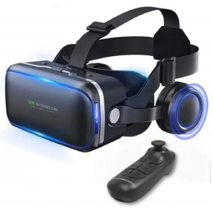 HS4332 VR Virtual Reality Glass with Headset  + Remote Controller （G04E+B03）