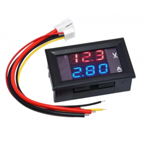 HR0353 100V 10A Voltmeter Ammeter Blue + Red LED Amp