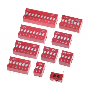 HS4468 Red 2.54mm Dip Switch DS-01/02/03/04/5/6/7/8/10/12 10pcs