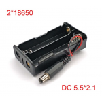 HR0309-19A  2x18650 Battery holder with  DC connector