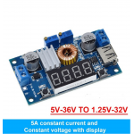 HR0596 5A XL4015 DC-DC 5-36V to 1.25-32V Step Down Adjustable Power Supply with USB Voltmeter