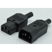 HS4547 IEC Straight Cable Plug Connector10A 250V Black 3 pin AC Socket
