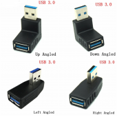 HS4562 USB 3.0 Male to Female Converter UP Down Left Right Angle 90 Degree adapter