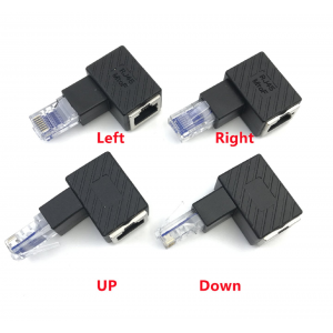 HS4563 RJ45 Male To Female Converter UP Down Left Right Angle 90 Degree