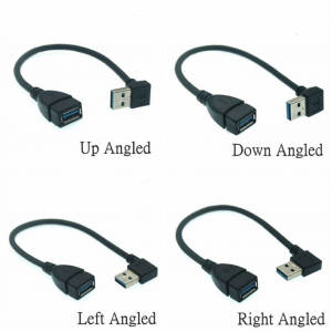 HS4564 USB3.0 Male to Female extension Cable 20cm UP Down Left Right Angle 90 Degree