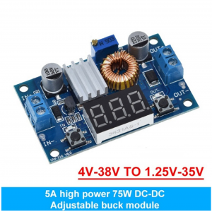 HS4568 5A XL4015 DC-DC 4-38V to 1.25-35V Step Down Adjustable Power Supply