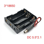 HS4579 3x18650 Battery Holder with DC connector