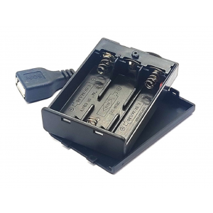 HS4606 3xAA Battery Holder With Cover With Switch With USB Power Port 